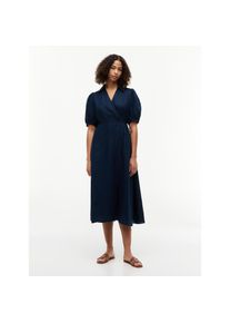 Tommy Hilfiger Wickelkleid &raquo;SUMR LINEN WRAP LNG MIDI DRS&laquo; Leinen, Bindeband blau, Gr&ouml;&szlig;e 48