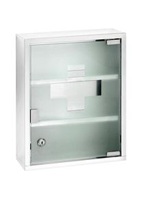 Wenko Medizinschrank Edelstahl und satiniertes Sicherheitsglas, 30 x 40 cm cm