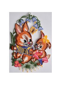Stickereien Plauen Fensterbild &raquo;Fensterbild Osterhasen&laquo; Echte Plauener Spitze