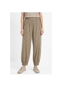 bonprix Pumphose Loose Fit, weites Bein, aus reiner Baumwolle beige, Gr&ouml;&szlig;e 46