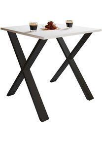 Mid.you , Schwarz, Wei&szlig; , Metall, Holzwerkstoff , quadratisch , 80x50x76 cm ,