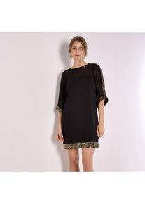 Apricot Druckkleid &raquo;Kimono-&Auml;rmel-Kleid&laquo; mit Pailletten schwarz, Gr&ouml;&szlig;e M (38)