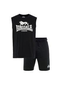 Lonsdale Sportanzug &raquo;ALLANTON&laquo; Set, 2 Stk. 2-teiliges Set, mit kontrastfarbenem Druck auf Brust und Oberschenkel schwarz-wei&szlig;, Gr&ouml;&szlig;e 5XL
