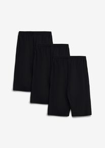 bonprix Bermude din jerse din bumbac organic 100% (set/3 buc.), negru, 134