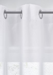 bonprix Perdea din cu poliester reciclat și textură tip Sable fin, alb, &Icirc;/Lă: 145/300 cm