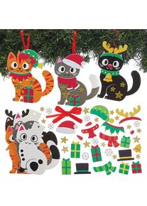 Christmas Cat Mix & Match Decoration Kits (Pack of 8)