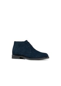 Schn&uuml;rstiefelette Geox "U SAHARO", Herren, Gr. 43, blau (dunkelblau), Veloursleder, Schuhe Schn&uuml;rstiefelette, Desert Boots, Schn&uuml;rboots, Businessboots mit Ziern&auml;hten