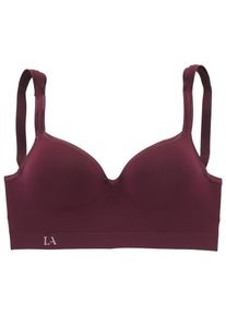 active by Lascana Sport-Push-up-BH LASCANA ACTIVE, Damen, Gr. 90, Cup B, rot (dunkelbeere), Microtouch, Obermaterial: 85% Polyamid, 15% Elasthan, BHs Sport-Push-up-BH, mit B&uuml;gel und eingearbeiteten Push-up-Kissen