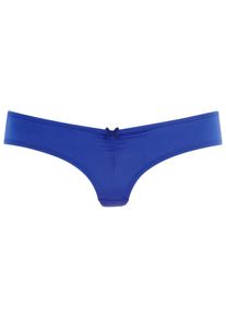 Brasilslip Lascana, Damen, Gr. 44/46, royalblau, Microfaser, Obermaterial: 92% Polyamid, 8% Elasthan (LYCRA). Spitze: 86% Polyamid, 14% Elasthan (LYCRA), unifarben, k&ouml;rpernah, Unterhosen Brasilslip, mit sch&ouml;ner Spitze hinten
