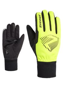Fahrradhandschuhe Ziener "DOMMI-Z BIKE JUNIOR", Kinder, Gr. M, gelb (poison gelb), Materialmix, Handschuhe Fahrradhandschuhe, warm, winddicht, wasserabweisend, atmungsaktiv, elastisch