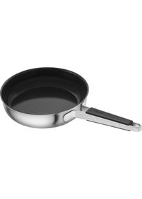 Bratpfanne Zwilling "Pure", silber (silberfarben), B:32,6cm H:21,7cm L:46,2cm &Oslash;:24cm, Pfannen, Bratpfanne, Keramikbeschichtung, Stay-Cool Griffe, Edelstahl