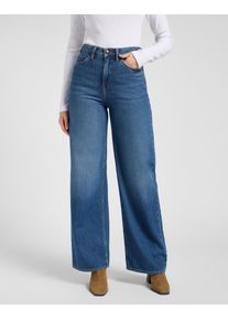 Weite Jeans Lee "STELLA", Damen, Gr. 32, L&auml;nge 31, blau (ink pool), Denim/Jeans, Obermaterial: 69% Baumwolle, 31% Lyocell, unifarben, regular fit lang, Jeans Weite Jeans, im Five-Pocket Style