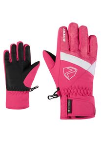 Skihandschuhe Ziener "LEIF-Z GORE-TEX JUNIOR", Damen, Gr. 6, rosa (tie dye pop pink), Kunstfaser, Handschuhe Skihandschuhe, wasserdicht, winddicht, atmungsaktiv, warm