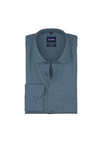 Langarmhemd OLYMP "Luxor", Herren, Gr. 43, N-Gr, blau (marine), Web, Obermaterial: 100% Baumwolle, gemustert, comfort fit h&uuml;ftbedeckend, 2-Knopf-Manschette verstellbar, Hemden Langarmhemd, Businesshemd, New-Kentkragen, Comfort Fit