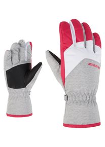 Skihandschuhe Ziener "LANDO-Z JUNIOR", Damen, Gr. 7.5, light melange.pop pink, Kunstfaser, Handschuhe Skihandschuhe, warm, wasserabweisend, windabweisend