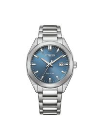 Solaruhr Citizen, silberfarben, dunkelblau, Armbanduhren, Damen, Solaruhr, Armbanduhr, Damenuhr, Herrenuhr, Edelstahlarmband, analog, Big Date