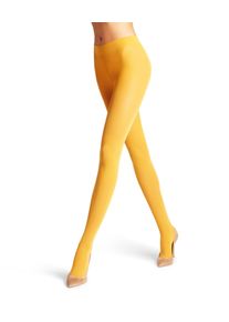 Feinstrumpfhose Falke "Pure Matt", Damen, Gr. M-L, gelb (amber (1851)), Obermaterial: 92% Polyamid PA. 8% Elasthan EL., Strumpfhosen Feinstrumpfhose