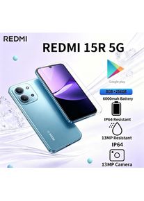 Redmi 15R Unlocked Dual SIM Mobile Phone 2026 8+256GB 6.9' LCD Display Dimensity Processor 13MP Camera 6000mAh Battery New Model