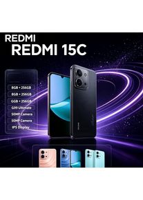 Redmi phone 2026 New Redmi 15C Unlocked Android Smartphone 8+256GB Dual SIM Dual Standby Feature Official Authentic Product