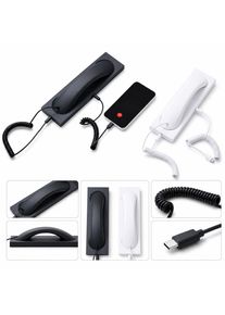 New with Microphone Phone Handset Telephone Style Tangle Free Wire Telephone Handset Type-C Handheld Cell Phone Receiver