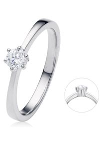 Diamantring ONE ELEMENT "0.2 ct Diamant Brillant Ring aus 585 Wei&szlig;gold" Gr. 52, silber, Fingerringe, Damen, 52,mit Brillant, Wei&szlig;gold 585, Diamantring