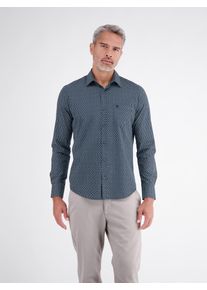 Langarmhemd Lerros "Sportliches Herrenhemd mit modernem Minimalprint-Design", Herren, Gr. S, Normalgr&ouml;&szlig;en, blau (classic navy), 100% Baumwolle, Hemden Langarmhemd