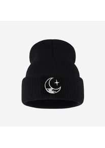 Knitted Hat for 1&ndash;3-Year-Olds: Cute Star-and-Moon Embroidered Warm Beanie for Outdoor Walks and Everyday Wear in Fall and Winter