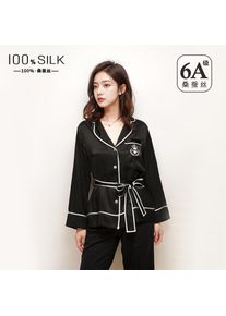 19 Momme 100% Mulberry Silk Pajamas Set Women All-Season Long Sleeve Sleepwear Luxury Lounge Wear