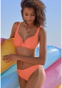 B&uuml;gel-Bikini-Top Sunseeker "Loretta", Damen, Gr. 42, Cup B, orange (peach), Polyamid, Strukturmuster, unifarben, Bikini-Oberteile B&uuml;gel-Bikini-Top, mit Strukturmuster
