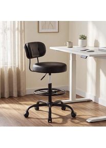Drafting Chair 17.32" Wide Seat & 3.94" Thick Cushion | Height-Adjustable Office Chair with Footrest Ring for Standing