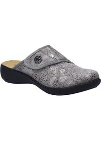 Hausschuh Josef Seibel "Korsika 48, hellgrau", Damen, Gr. 41, grau (hellgrau), Obermaterial: 80% Rindsleder Leather cow. 20% Textilmaterial TEXMAT., Schuhe Hausschuh