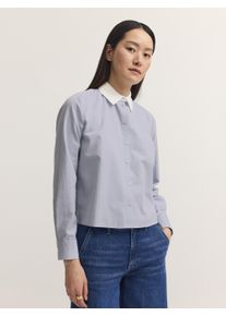 Langarmbluse Bugatti "Modern Fit", Damen, Gr. 36, 320, hellblau, 100% Baumwolle, unifarben, normal, ohne Ausschnitt, Blusen Langarmbluse, Modern Fit Baumwolle Wei&szlig;er Kragen
