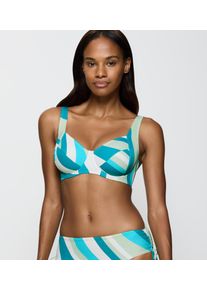 B&uuml;gel-Bikini-Top Triumph "Summer Mix & Match W 01 pt", Damen, Gr. 38, Cup B, blau (blau, light combination), Microfaser, Obermaterial: 80% Polyamid, 20% Elasthan, Bikini-Oberteile B&uuml;gel-Bikini-Top, Power Mesh f&uuml;r gr&ouml;&szlig;ere Cups, schnelltrocknend