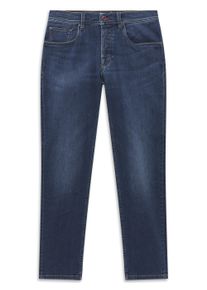 5-Pocket-Jeans Bugatti "Slim Fit", Herren, Gr. 40, L&auml;nge 32, blau (396, schwarz indigo), 81% Baumwolle, 11% Lyocell, 6% Polyester, 2% Elasthan, Jeans 5-Pocket-Jeans, Slim Fit Candiani Denim Used Wash