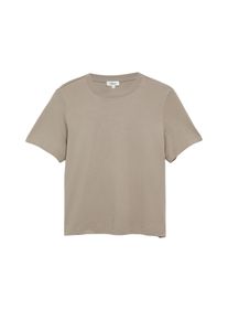 T-Shirt s.Oliver, Damen, Gr. 44, beige (taupe), Jersey, Obermaterial: 100% Baumwolle, unifarben, gerade h&uuml;ftbedeckend, Rundhals, abgesteppte Kante, Shirts T-Shirt, Sommershirt unifarben