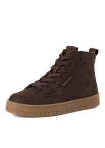 Schn&uuml;rboots Tamaris, Damen, Gr. 42, braun (mokka), Nubukleder, unifarben mit Farbeinsatz, Schuhe Schn&uuml;rboots, Plateauboots, Herbstboots mit seitlichem Label