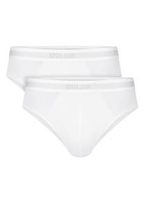 Slip Sloggi "SLG Base", Herren, Gr. S, wei&szlig;, Single Jersey, Obermaterial: 95% Baumwolle, 5% Elasthan, k&ouml;rpernah, Unterhosen Slip, ohne Eingriff, modern, Logobund, Cotton-Mix