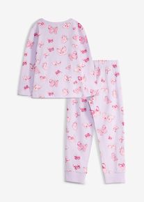 bonprix Pijama din bumbac organic 100%, mov, 116/122