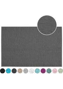 Badematte OTTO HOME "Vanessa Chenille Premium, Badvorleger, Badezimmer, Duschvorleger", grau (anthrazit), H:20mm, Polyester, Badematten, Badematte, Uni Farben, besonders weich, flauschig