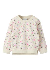 Sweatshirt name it "NMFNISALA LS NREG SWEAT BRU PB", M&auml;dchen, Gr. 110, bunt (peyote melange), Sweatware, Obermaterial: 100% Baumwolle, bedruckt, regular fit normal, Rundhals, Rippb&uuml;ndchen, Sweatshirts Sweatshirt, Baumwolle