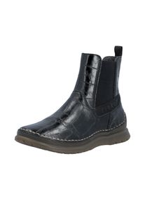 Chelseaboots Rieker, Damen, Gr. 41, schwarz, Lederimitat, Schuhe Chelseaboots, Herbstboots, Casual-Stiefelette in Used-Optik