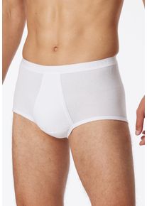 Slip Schiesser "Original Classics", Herren, Gr. 5, wei&szlig; (100, wei&szlig;), Doppelripp, Obermaterial: 100% Baumwolle, k&ouml;rpernah, Unterhosen Slip, mit Eingriff, Cotton