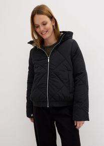 bonprix Kurze Steppjacke mit Futter in Kontrastfarbe, schwarz, Gr.52, Warme Steppjacke mit Futter in Kontrastfarbe
