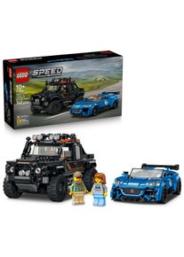 Konstruktionsspielsteine Lego "Jaguar Project 7 & Land Rover Defender (77264), Lego Speed Champions", bunt, Spielbausteine, Kinder, Kunststoff, Konstruktionsspielsteine, Made in Europe