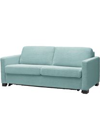 Schlafsofa Home Affaire "Vionelle, 2-Sitzer mit Kaltschaummatratze nach Wahl, Breite 166 cm", light, blau, B:166cm H:81cm T:98cm, 88% Polyester, 12% Polyacryl, Sofas, Schlafsofa, Dauerschl&auml;fer mit wahlweise Standard- oder Premium-Matratze