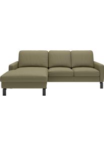 Ecksofa Home Affaire "Lecce, L-Form, Federkernpolsterung, Breite 224 cm", oliv, B:224cm H:86cm T:164cm, 100% Leder, Sofas, Ecksofa, inkl. saugroboterfreundliche H&ouml;he & schmale Armlehnen