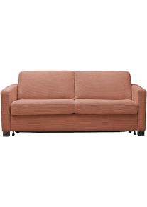 Schlafsofa Home Affaire "Vionelle, 2,5-Sitzer mit Kaltschaummatratze nach Wahl, Breite 186 cm", braun (rusty), B:186cm H:81cm T:98cm, 88% Polyester, 12% Polyacryl, Sofas, Schlafsofa, Dauerschl&auml;fer mit wahlweise Standard- oder Premium-Matratze