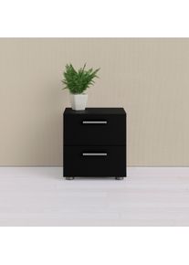 Nachtkommode Home Affaire "Pepe, Nachttisch, Nachtschrank, Beistelltisch", schwarz, B:40cm H:42,3cm T:40,3cm, Holzwerkstoff, Sideboards, Nachtkommode, mit 2 Schubl&auml;den, Breite 40, H&ouml;he 42 cm
