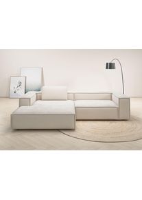 Ecksofa Home Affaire "Watertown, modernes XXL L-Form, 306 cm breit", beige (nature), B:306cm H:68cm T:191cm, 94% Polyester, 6% Nylon, Sofas, Ecksofa, Gro&szlig;z&uuml;giges Lounge-Sofa mit viel Platz f&uuml;r die Familie