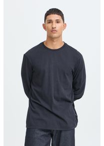 Langarmshirt Blend "BHKONSTANTIN L/S WASH O-NECK", Herren, Gr. S, schwarz (schwarz beauty), Single Jersey, Obermaterial: 100% Baumwolle, unifarben, regular fit normal, Rundhals, Shirts Langarmshirt, Baumwolle, regular fit